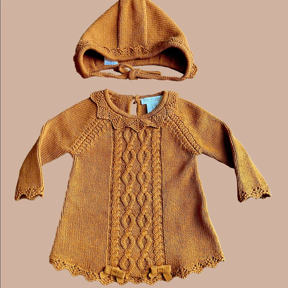 Rachel Zoe: Knit Long-sleeve Dress with Bonnet